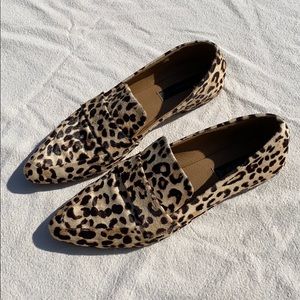 Cow hair Leopard animal print loafers
